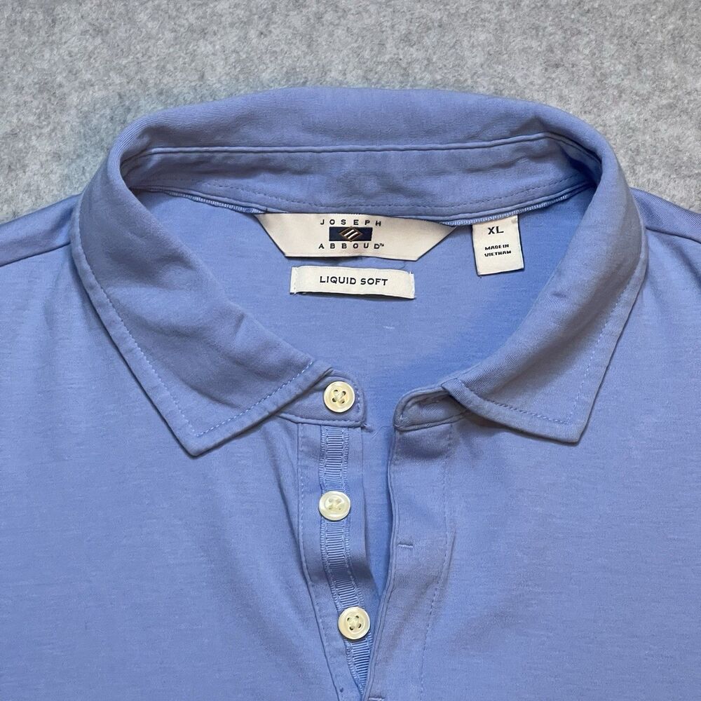 Joseph Abboud Liquid Soft Light Blue Men's XL Polo Shirt Short Sleeve
